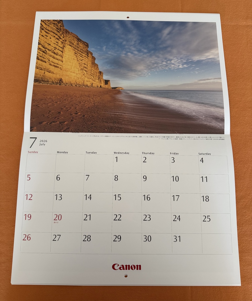 キヤノン　カレンダー　2026