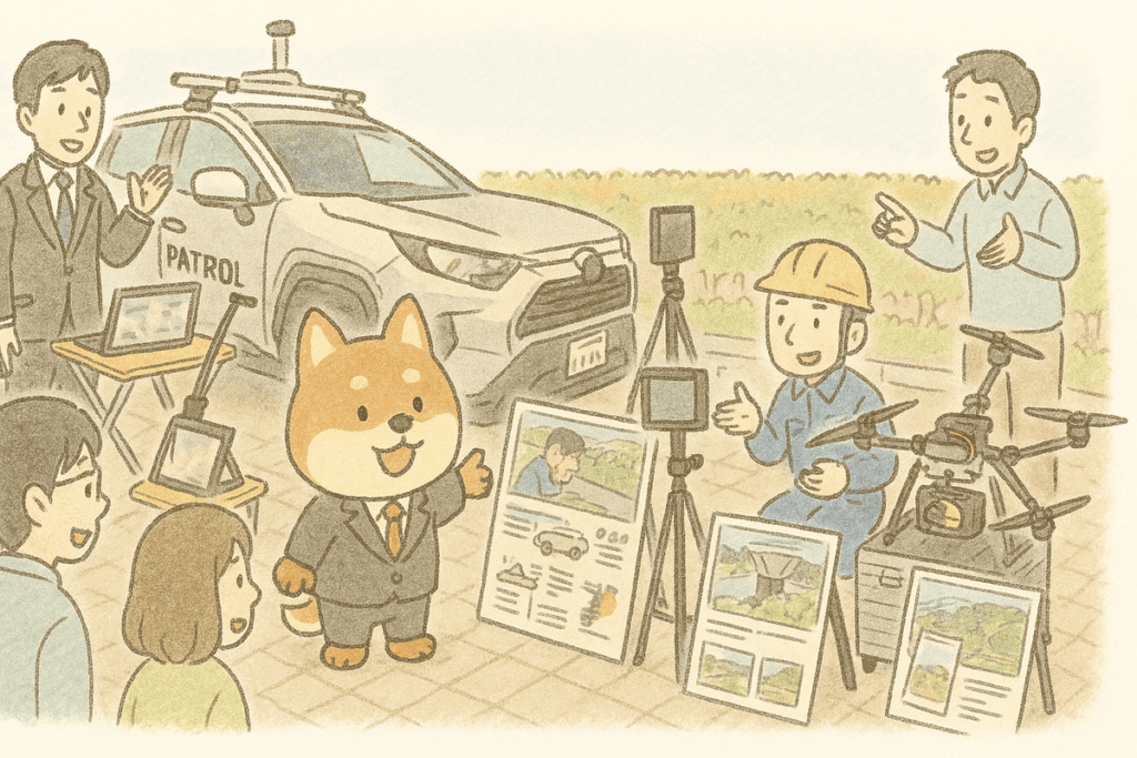 パトロールカーとドローン